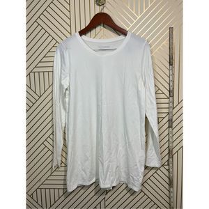 Soft Surroundings Women's Long Sleeve Crew Neck Top Shirt White Size Medium